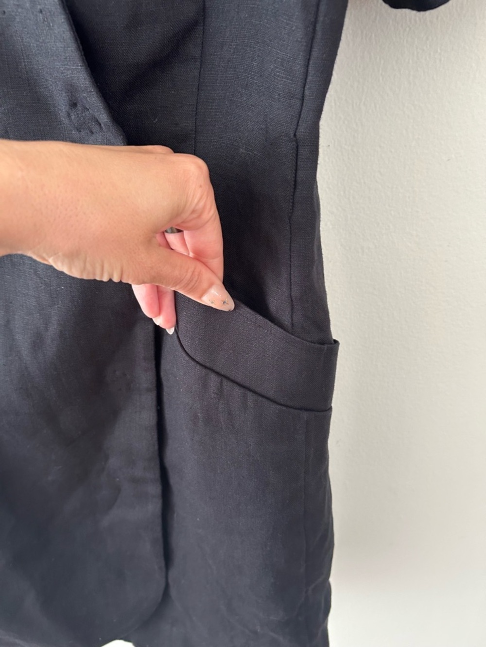 & Other Stories Tailored Black Linen Mini Dress Size 8 - Picture 4 of 7